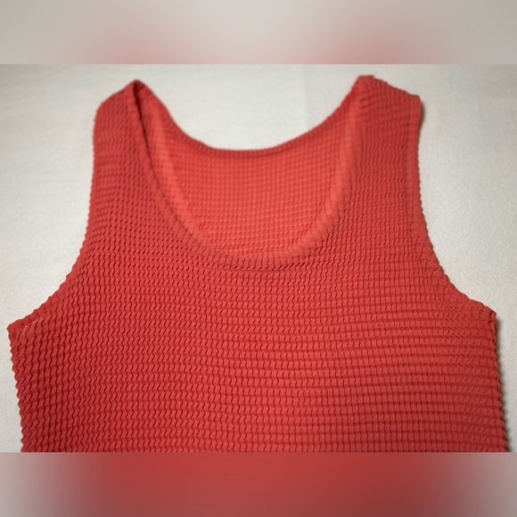 Babette Crinkle Sheer Tank Top Coral/Orange Size Medium EUC - Picture 4 of 9